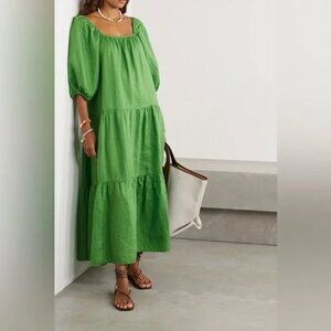 Solid and Striped Peasant Dress Palm